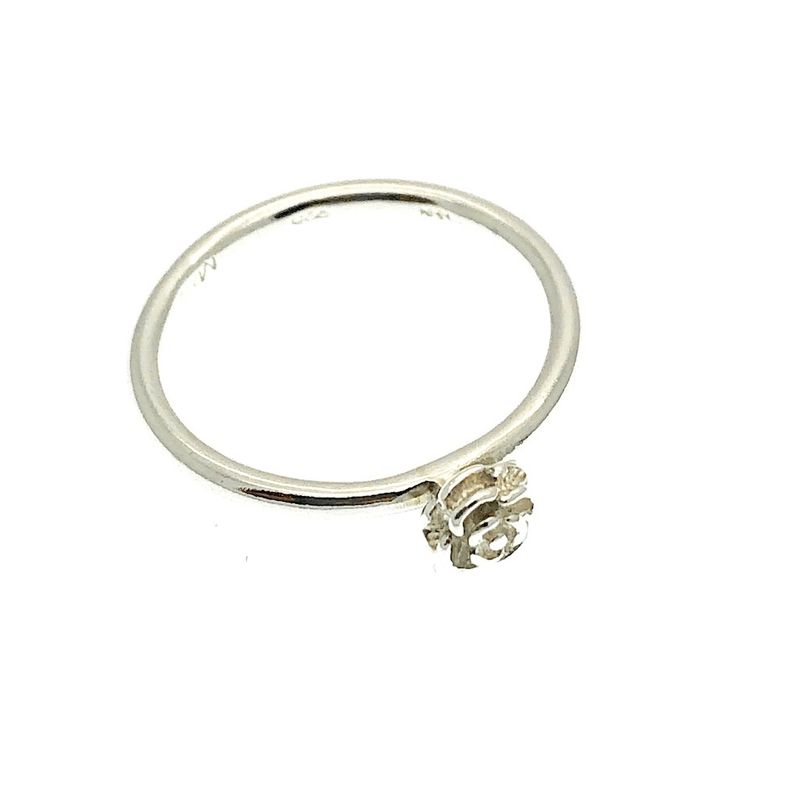 Image 1 of Silver ring with rose | size 17.5