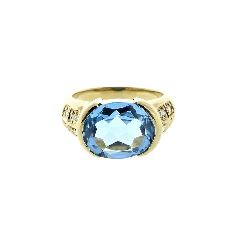 Image 3 of Gold ring with topaz and diamond