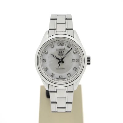 TAG Heuer Carrera Automatic 'Mother of Pearl' WV2411; Women's watch with diamonds Image 1 of TAG Heuer Carrera Automatic 'Mother of Pearl' WV2411; Women's watch with diamonds