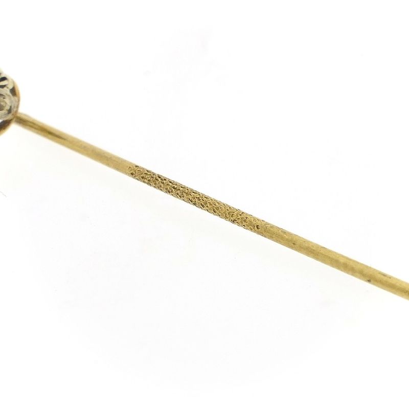 Image 6 of Two-tone gold lapel pin, tie pin with diamond | 0.08 ct.