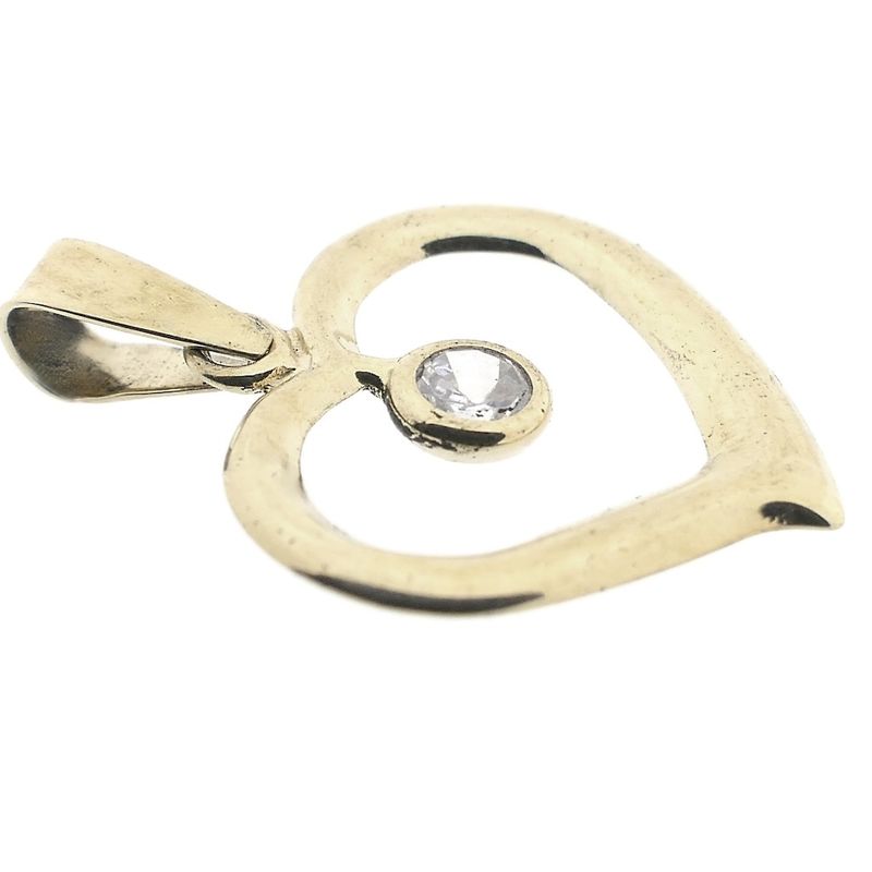 Image 3 of Gold pendant of a heart with zirconia