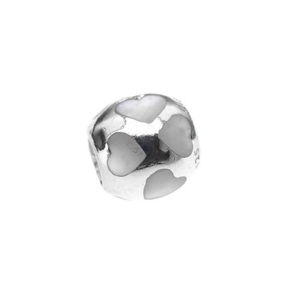 Image 1 of Pandora charm; Silver; White Mother of Pearl