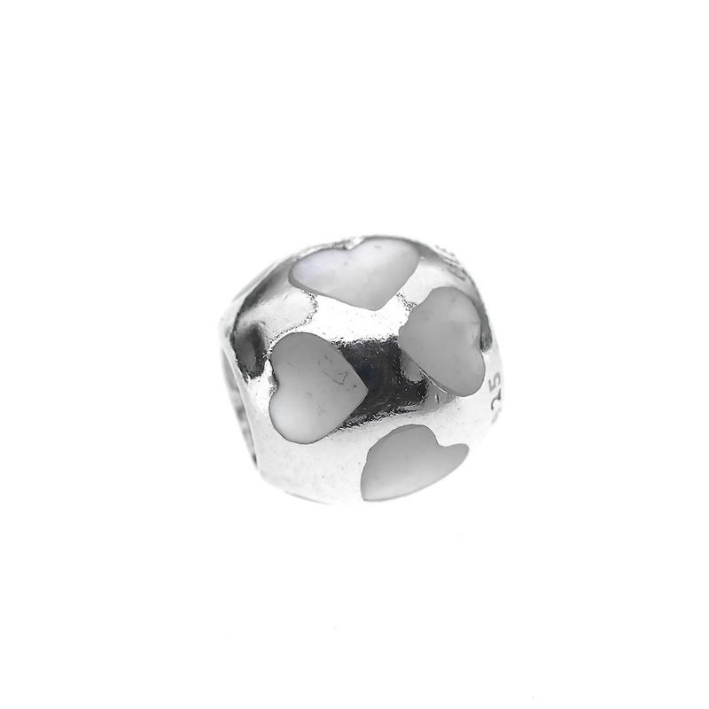 Image 1 of Pandora charm; Silver; White Mother of Pearl