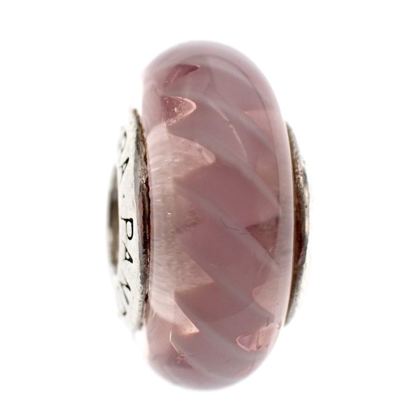 Image 3 of Pandora charm; Silver; Pink Zig Zag