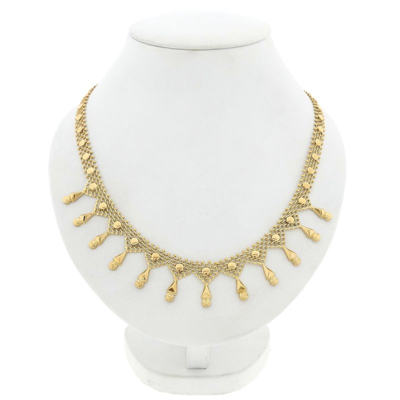 Image 1 of 14 Karat Gold Gallery Wire Link Necklace; 44 cm