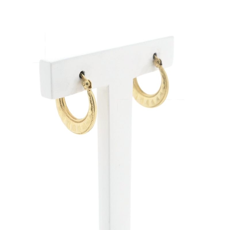 Image 3 of Vintage gold embellished hoop earrings | Ø 16.0 mm