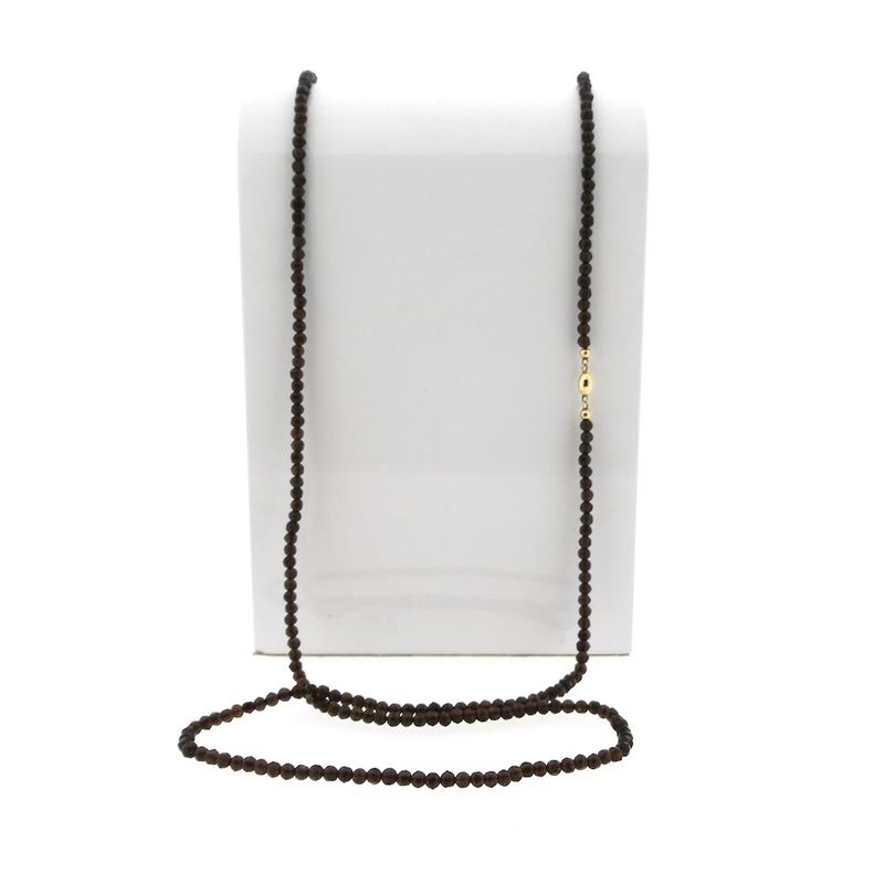 Image 3 of Glass bead necklace/saucer with gold clasp; Antique/vintage | 116 cm