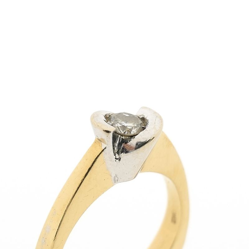 Image 3 of Two-tone gold ring with diamond | 0.22 ct.