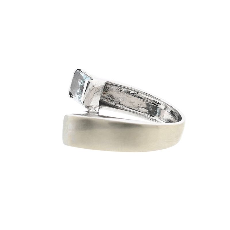 Image 7 of 18K White Gold Toi et Moi Ring with Aquamarine