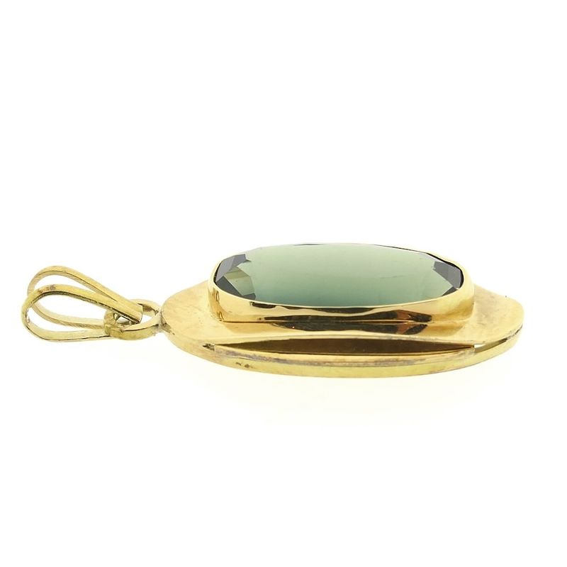 Image 6 of Gold pendant with green tourmaline