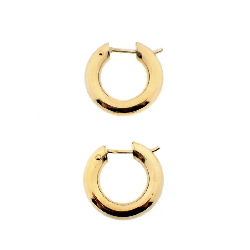 Image 3 of Gold wide earrings | Ø 17.5 mm