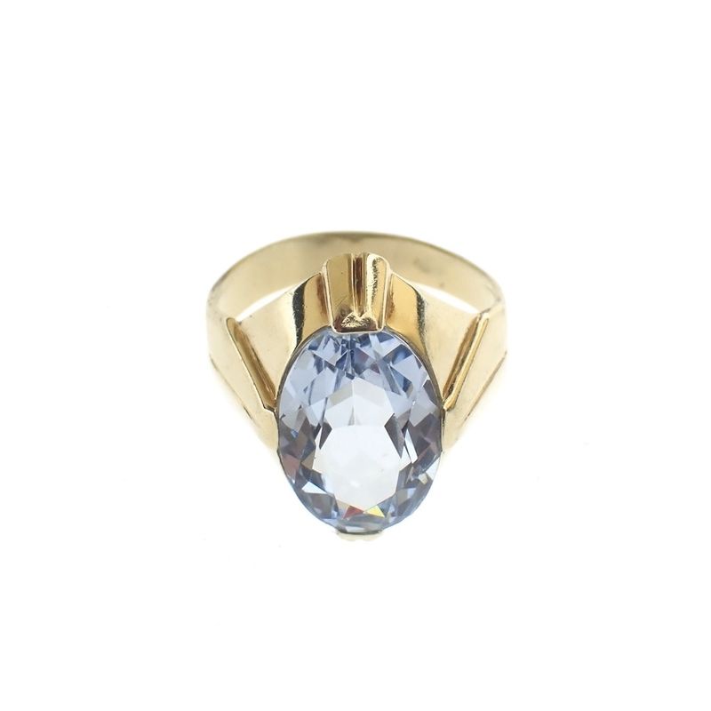 Image 6 of Vintage gold ring with aquamarine