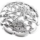 Image 3 of Large silver brooch | Floral design