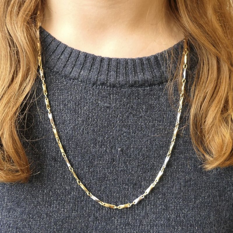 Image 7 of Two-tone gold link chain | 65 cm
