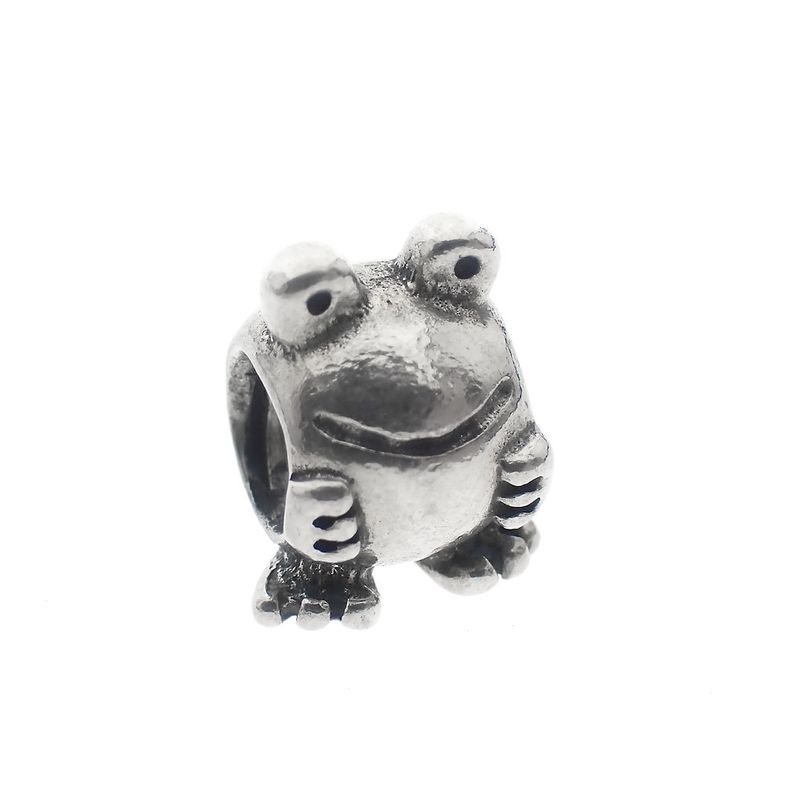 Image 1 of Pandora charm; Silver; Frog
