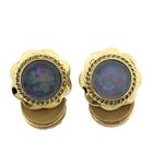 Image 8 of Gold clip-on earrings with precious opal | Vintage