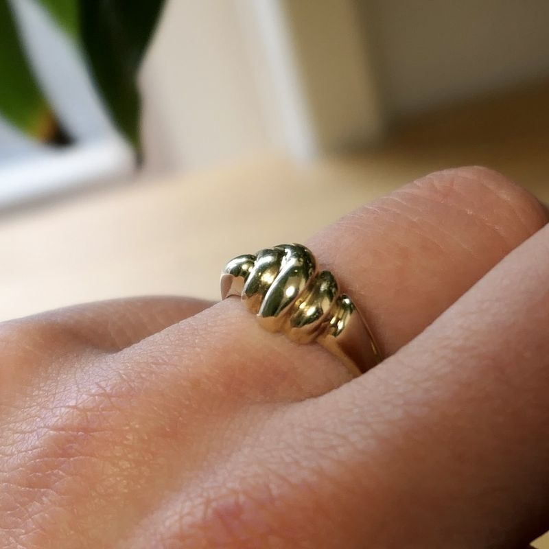 Image 2 of Gold croissant ring