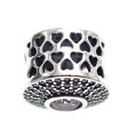 Image 3 of Pandora charm; Silver; Purple Zirconia with Hearts