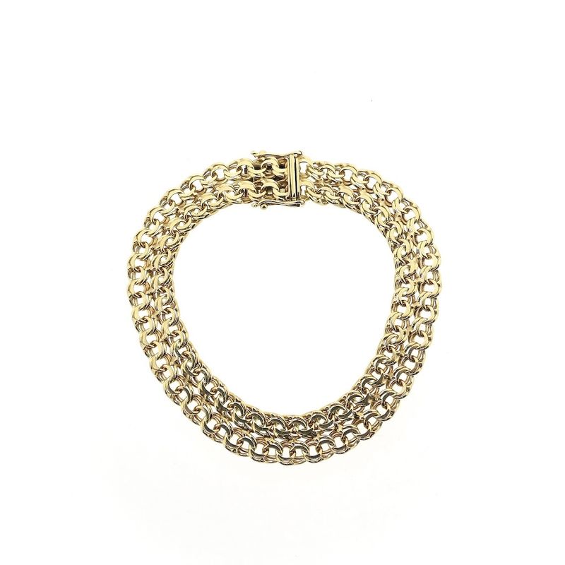 Image 3 of Gold double Prince of Wales link bracelet