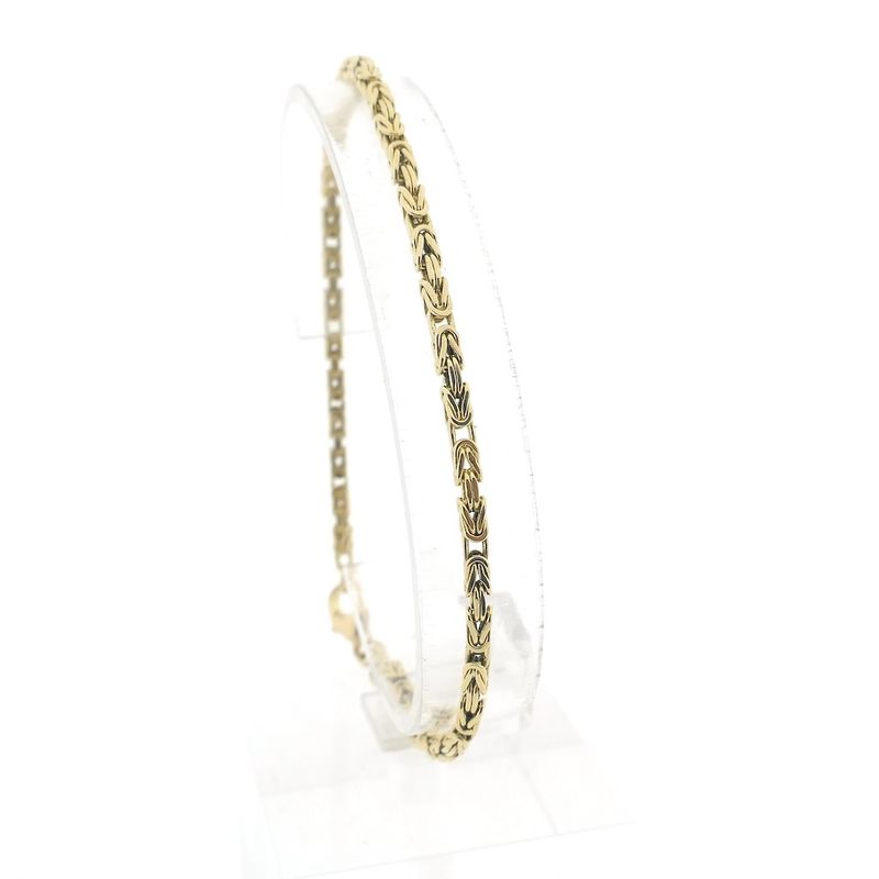 Image 1 of Gold square king's link bracelet | 23 cm