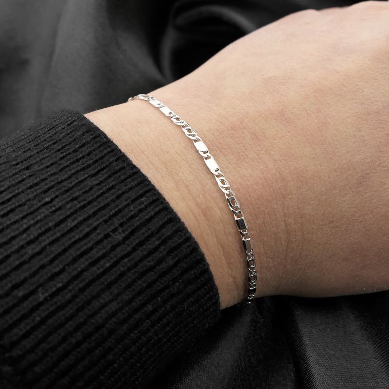 Image 8 of White gold fantasy link bracelet | 21 cm