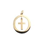 Image 3 of Gold oval pendant with cross