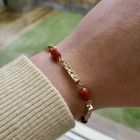 Image 8 of Vintage gold bracelet with red coral