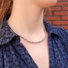 Image 4 of 18K white gold fantasy link chain | 43.5 cm | Chimento