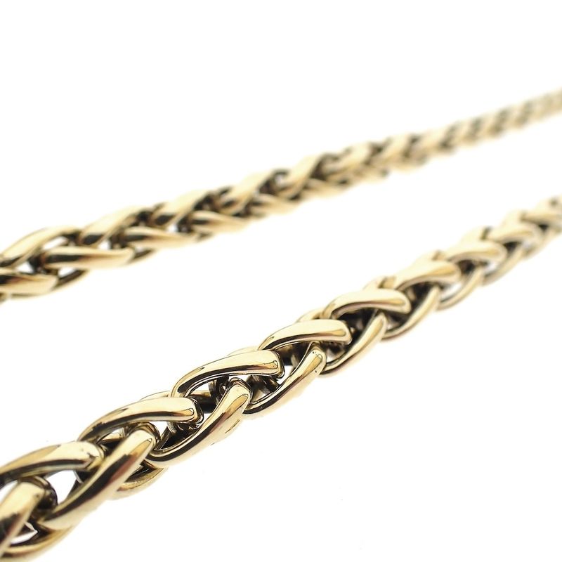 Image 4 of Gold braided chain; Foxtail link | 47 cm