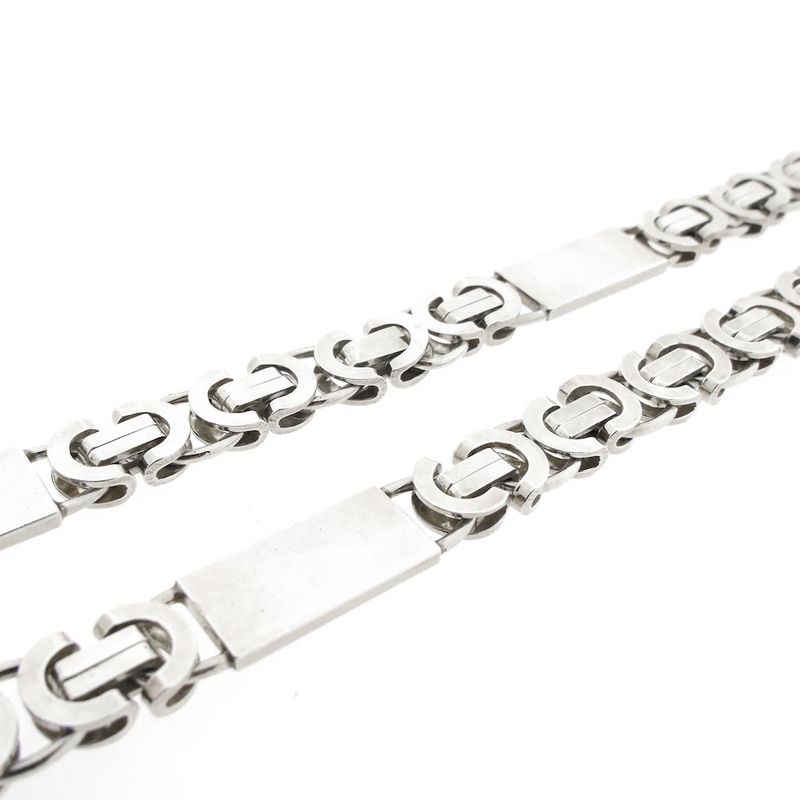 Image 4 of Long silver flat king chain | 72 cm
