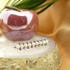 Image 2 of Antique white gold brooch with pearl and sapphire