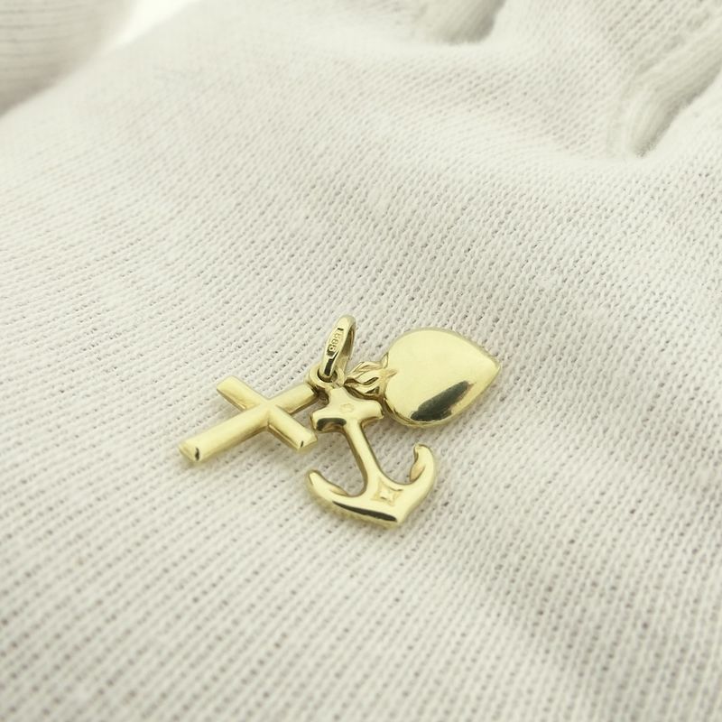 Image 9 of Gold pendant; Faith, hope, and love