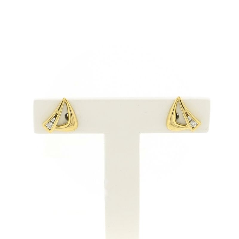Image 1 of Gold stud earrings with zirconia