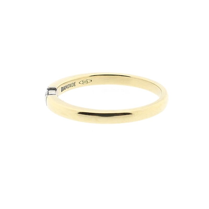 Image 6 of Gold solitaire ring with diamond; 0.035 ct. | Diamonde