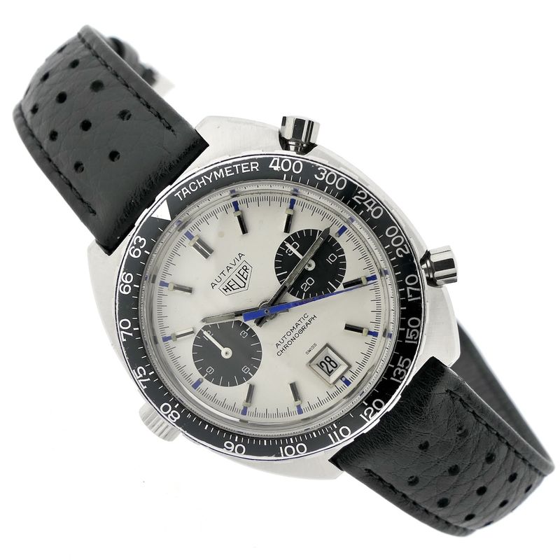 Image 7 of Heuer Autavia 1163 'Jo Siffert'; Vintage chronograph men's watch
