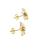 Image 9 of Tricolor gold flower stud earrings