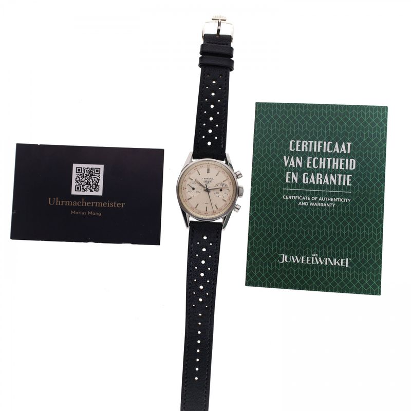 Image 15 of Heuer Carrera 'Red Tachymeter' 3647t; Vintage Watch