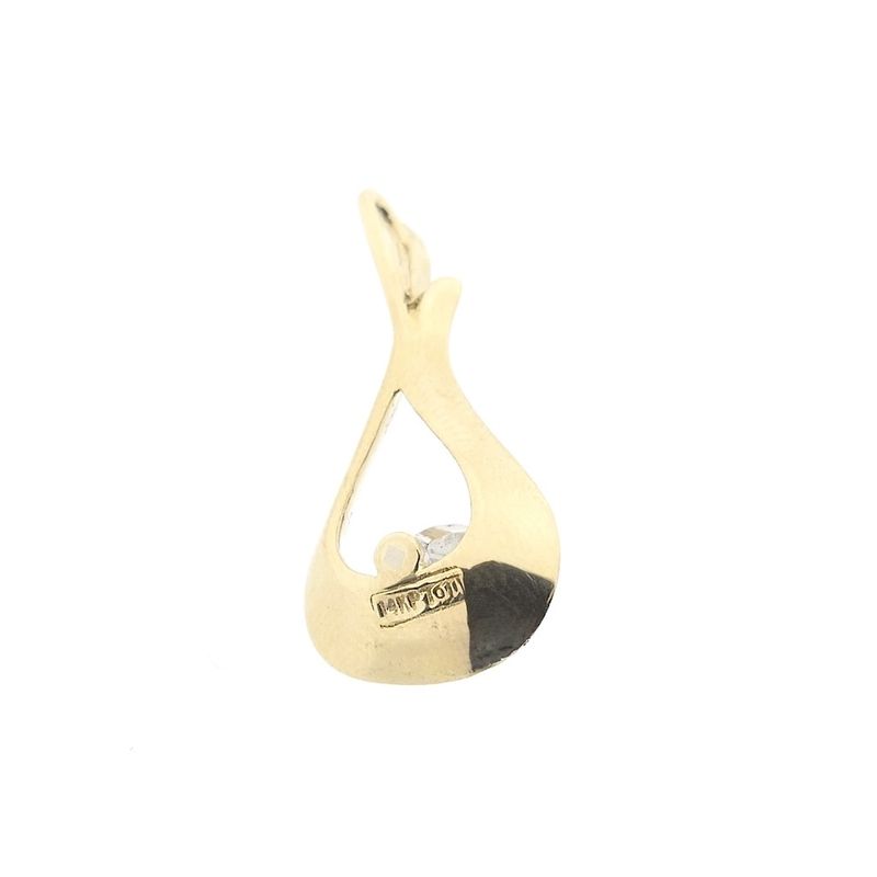 Image 10 of Gold pendant with diamond | 0.12 ct.