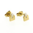 Image 5 of Bicolor gold stud earrings with zirconia