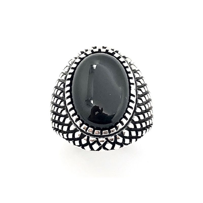 Image 2 of Silver signet ring with onyx