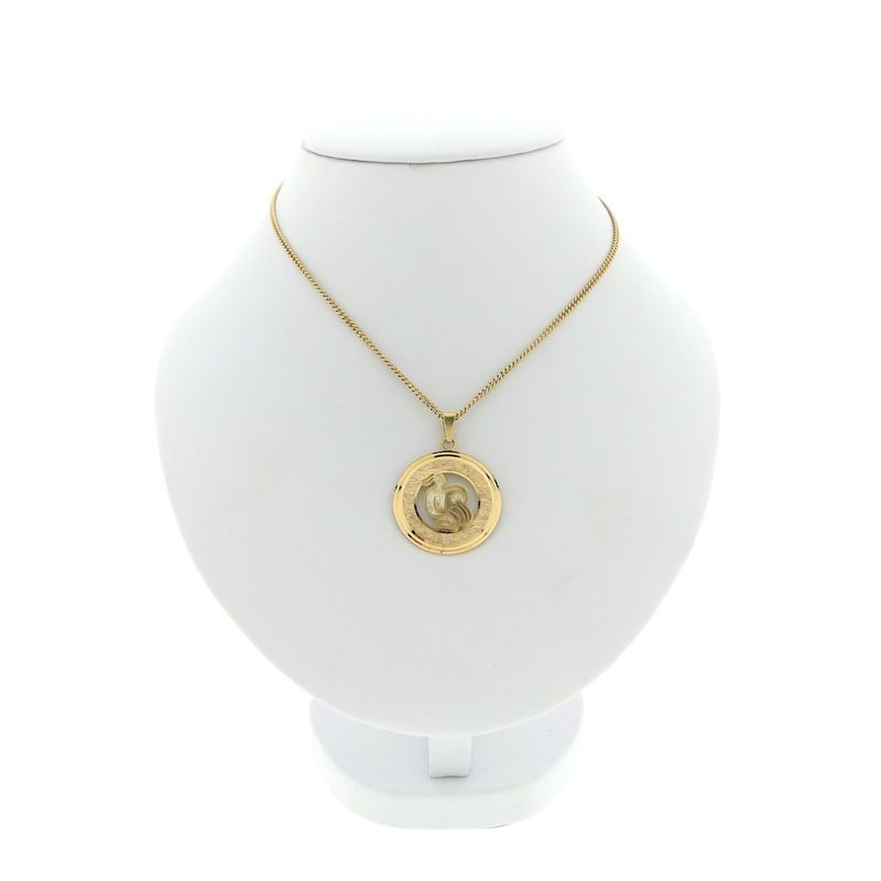 Image 5 of Gold zodiac sign pendant; Aquarius