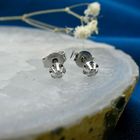 Image 2 of White gold solitaire stud earrings with diamond; 0.03 ct.