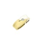 Image 7 of Two-tone gold minimalist pendant with diamond; 0.03 ct.