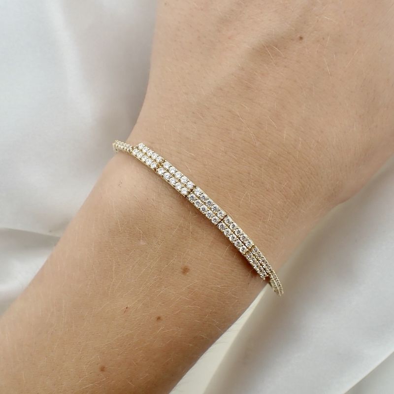 Image 7 of Gold tennis bracelet with zirconia | 18 cm