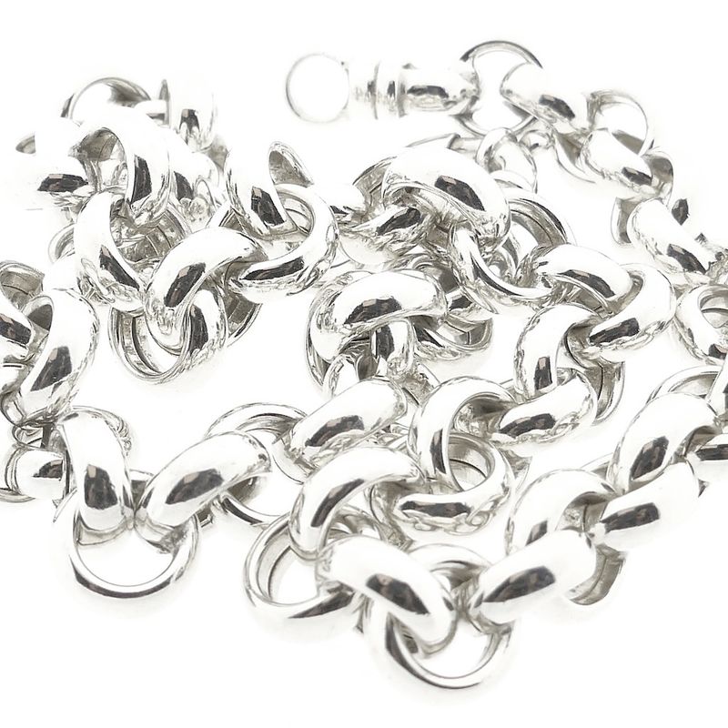 Image 7 of Silver robust jasseron link chain | 44 cm