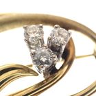 Image 2 of Golden fantasy brooch with diamonds; 0.30 ct.