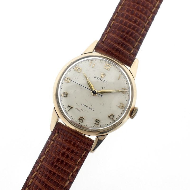 Image 8 of Rolex Precision; 9k gold vintage watch