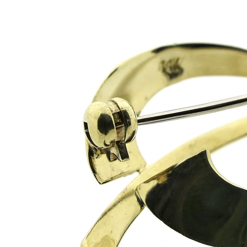 Image 3 of Golden abstract brooch