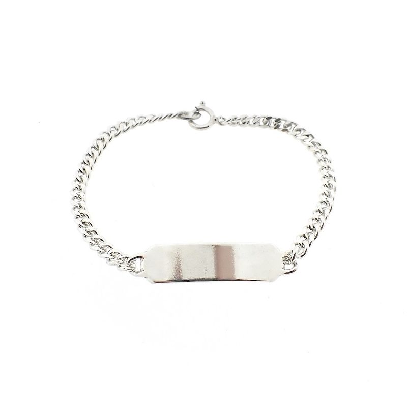 Image 1 of Silver gourmet bracelet with engraving plate | 18.5 cm