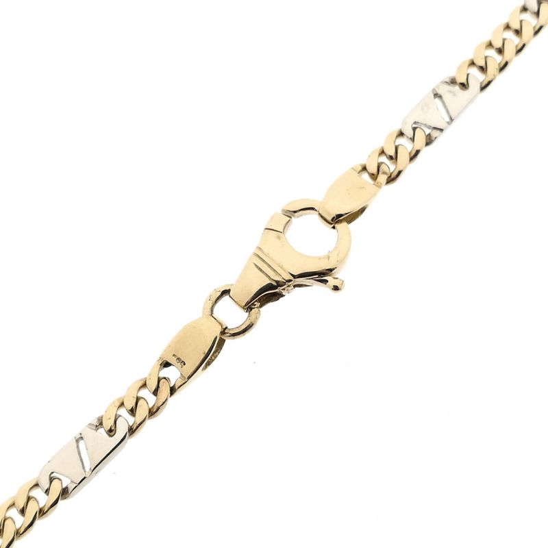 Image 5 of Two-tone gold gourmet/fantasy link necklace
